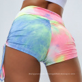 Vêtements de gymnase Nouveau short de yoga sexy pour femmes sports porteur hauteur push up tie die women fitness shorts